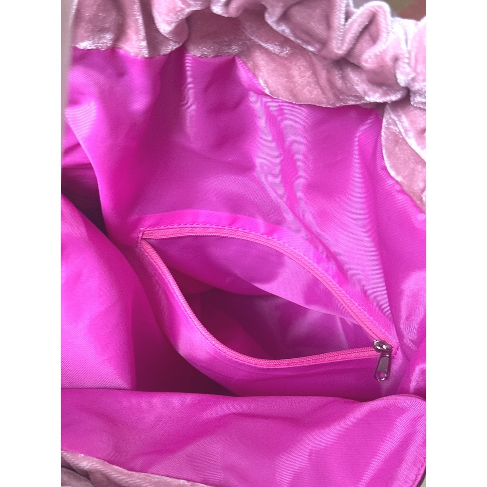 Yans NY Pink Velvet Brocade Evening Bag Beaded Fringe Ring Handle NWT Floral - Picture 4 of 4